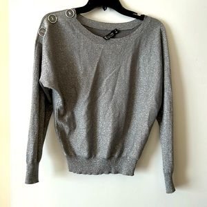 S, silver and glitter sweater